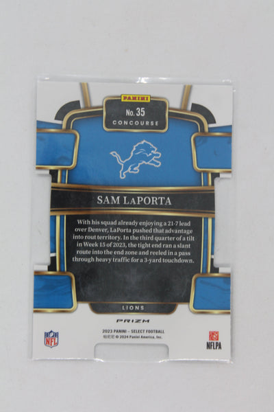 Sam LaPorta 2023 Panini Select Silver Prizm Die-Cut Rookie Card