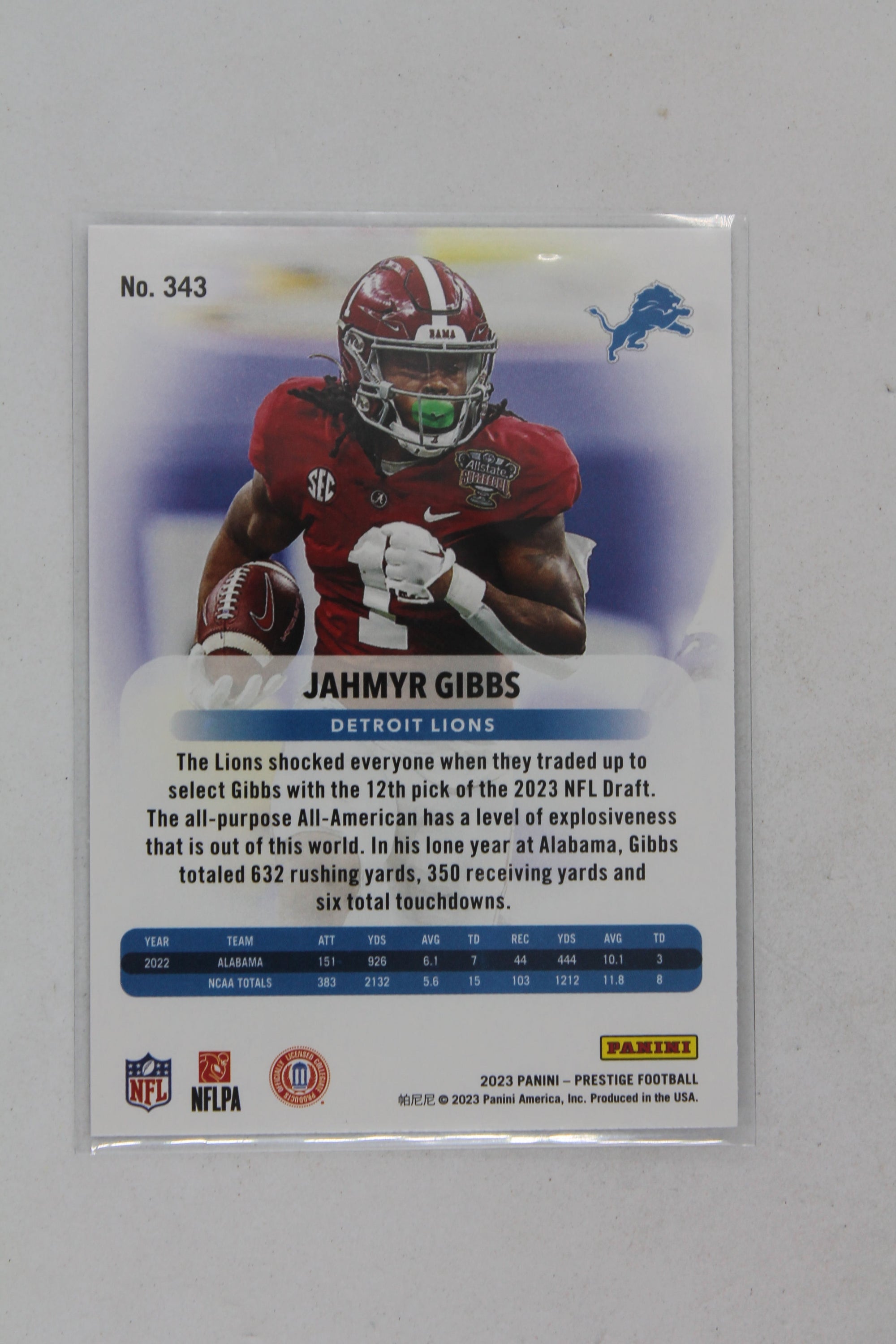 Jahmyr Gibbs 2023 Panini Prestige Xtra Points Hyper Rookies - Rookie Card