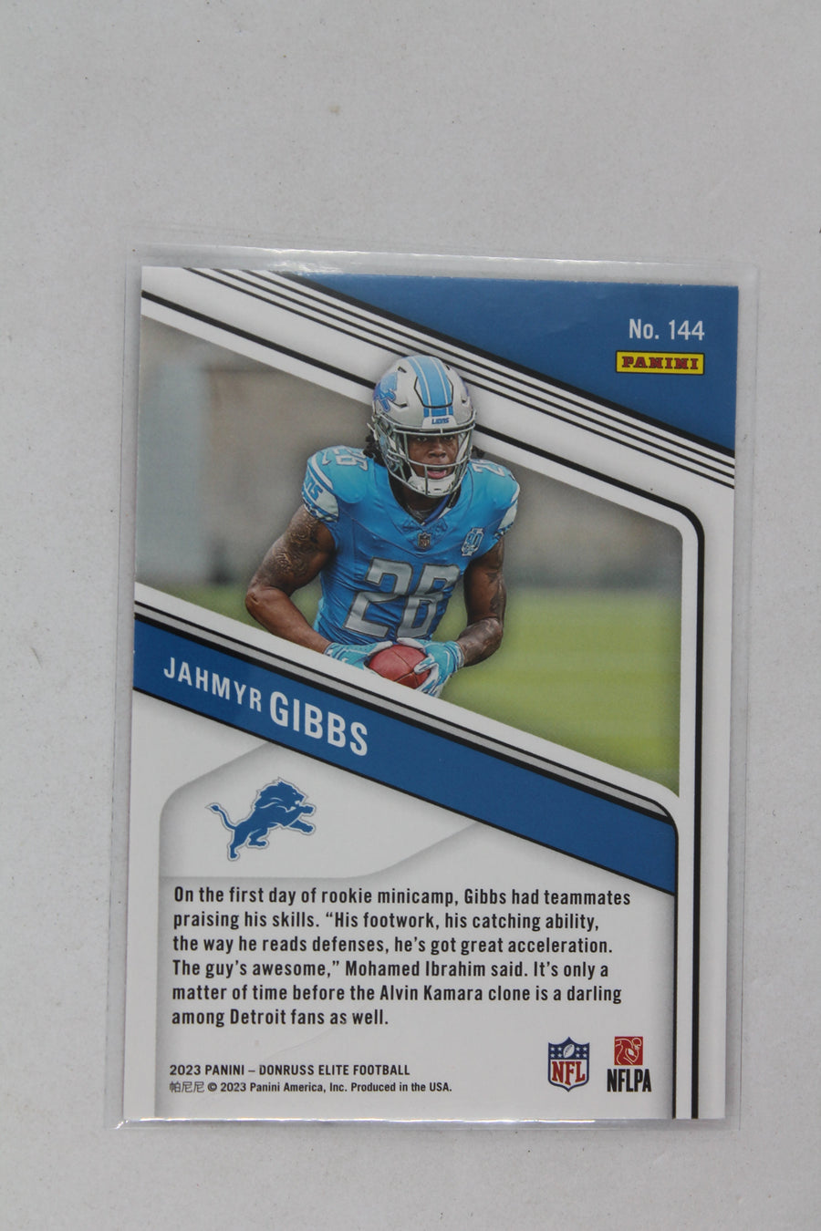 Jahmyr Gibbs 2023 Panini Donruss Elite Pink Rookies - Rookie Card