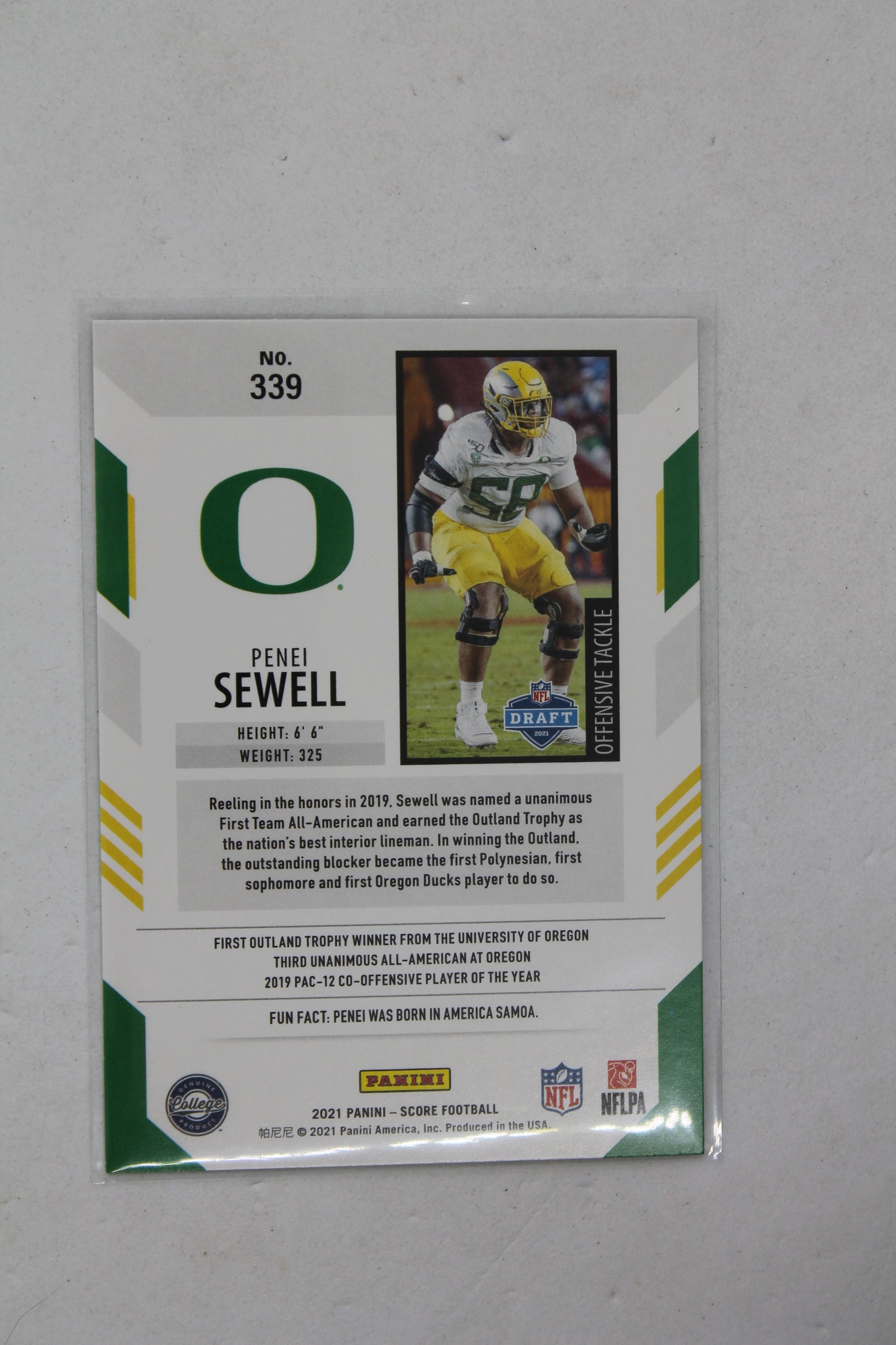 Penei Sewell Panini Score Rookies Rookie Card
