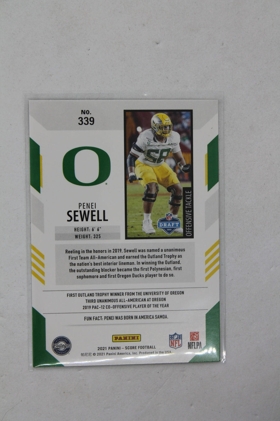 Penei Sewell Panini Score Rookies Rookie Card