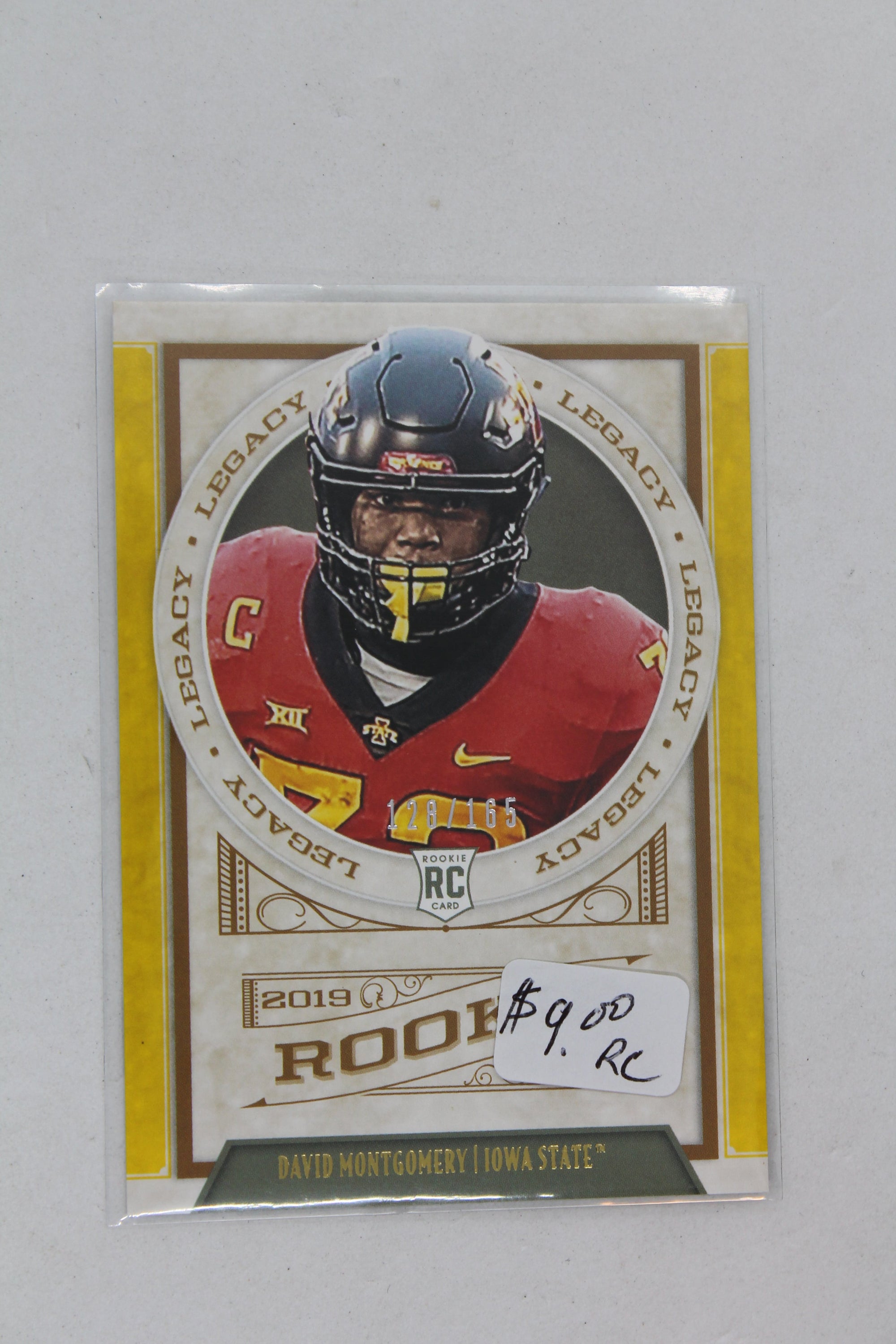 David Montgomery 2019 Panini Legacy Yellow - Rookies - Rookie Card #128/165