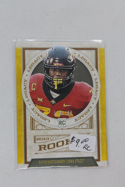 David Montgomery 2019 Panini Legacy Yellow - Rookies - Rookie Card #128/165