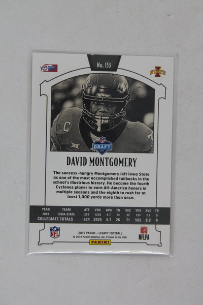 David Montgomery 2019 Panini Legacy Orange - Rookies - Rookie Card #7/199