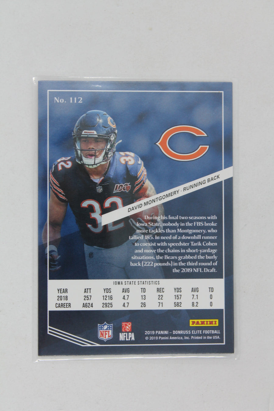 David Montgomery 2019 Panini Donruss Elite - Red Rookies Rookie Card #109/299