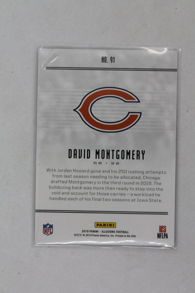 David Montgomery 2019 Panini Illusions - Trophy Collection Blue Rookie Card #204/299