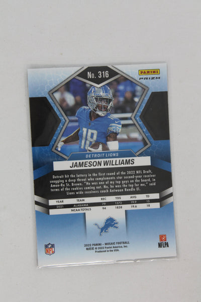 Jameson Williams 2022 Panini Green Mosaic Prizm - Rookies - Rookie Card