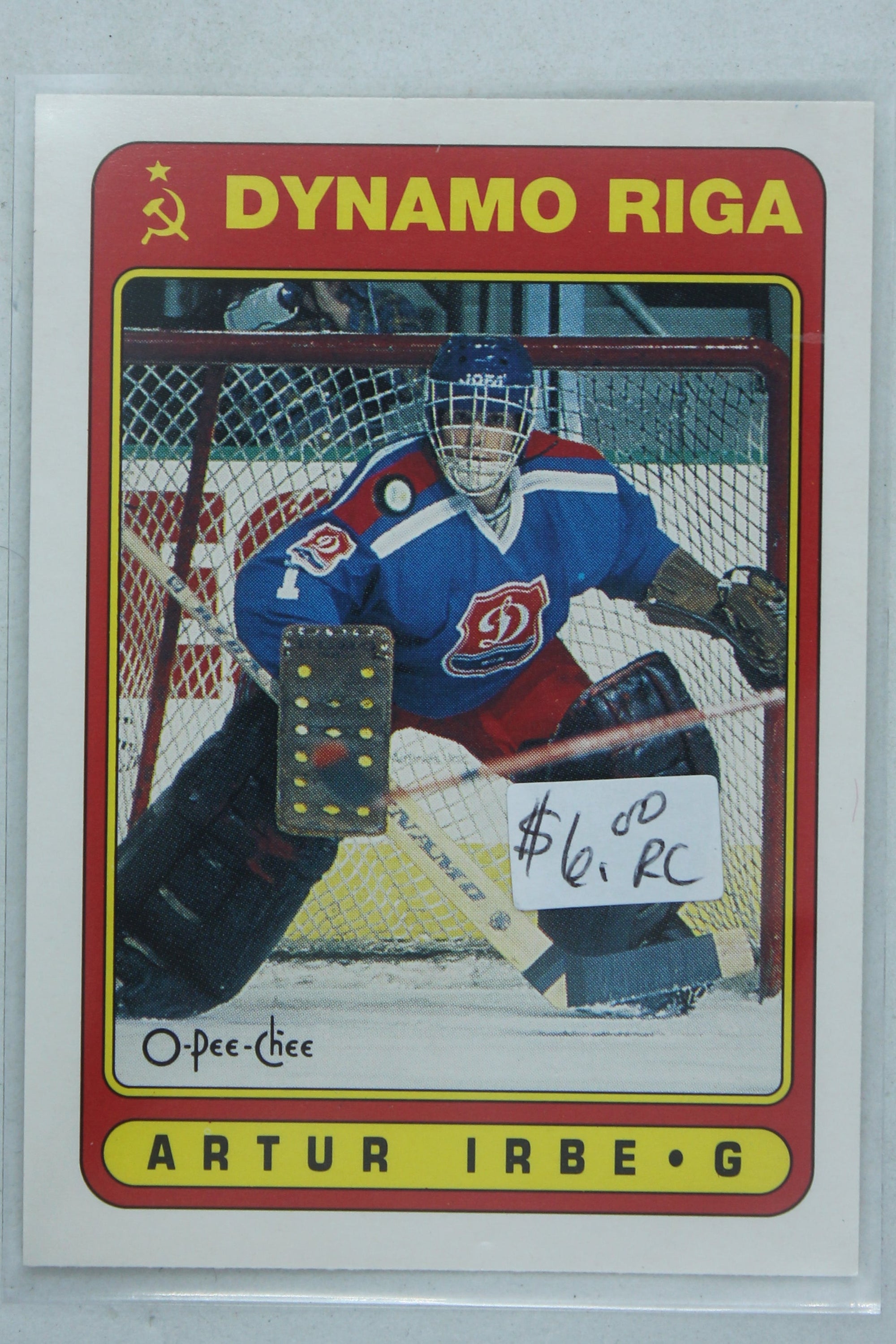 Arturs Irbe 1990-91 O-Pee-Chee Rookie Card (Name Misspelled as Artur)