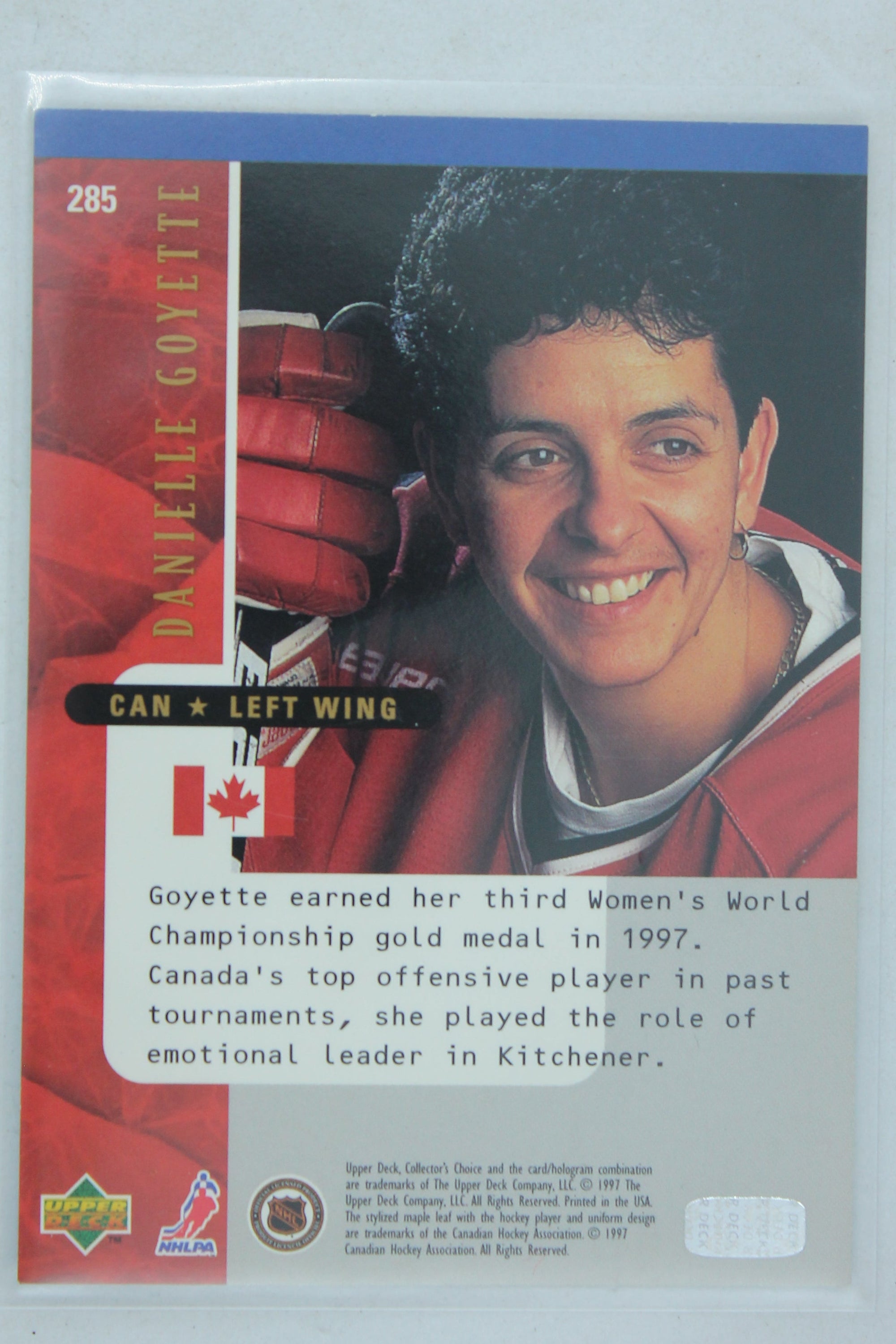 Danielle Goyette 1997-98 Upper Deck Collector's Choice National Heroes - PRC