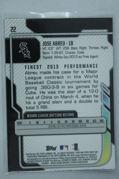 Jose Abreu 2014 Topps Finest Rookie Card