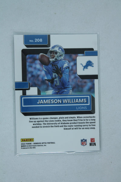 Jameson Williams 2022 Panini Donruss Optic - Rated Rookie - Rookie Card