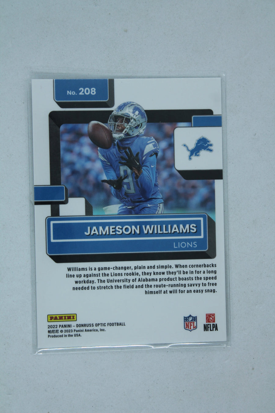 Jameson Williams 2022 Panini Donruss Optic - Rated Rookie - Rookie Card
