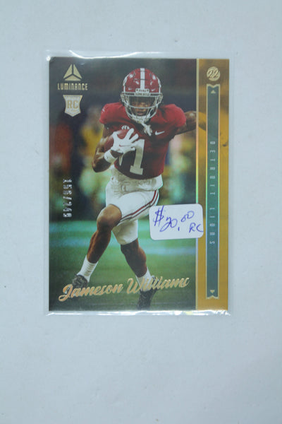 Jameson Williams 2022 Panini Luminance Gold Rookie Rookie Card