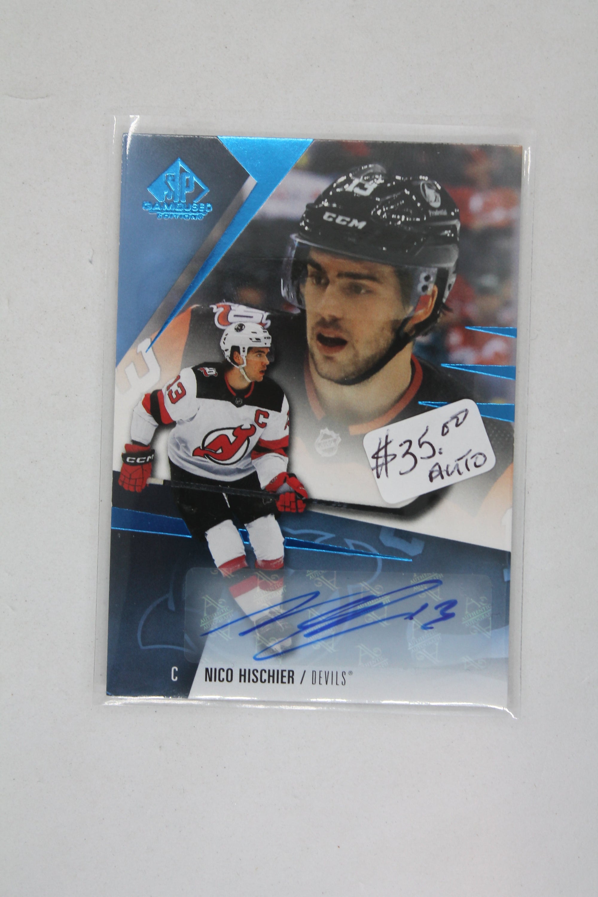 Nico Hischier 2023-24 Upper Deck SP Game Used - Autographs Autographed Card