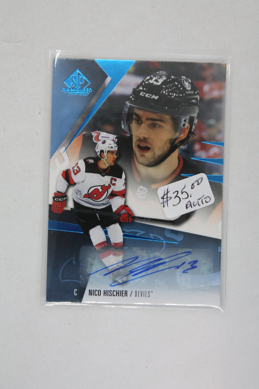 Nico Hischier 2023-24 Upper Deck SP Game Used - Autographs Autographed Card