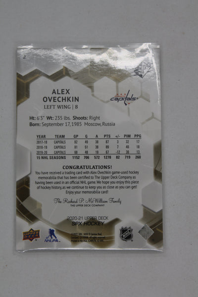 Alex Ovechkin 2020-21 SPx Game Used Jerseys #2 Jersey Card