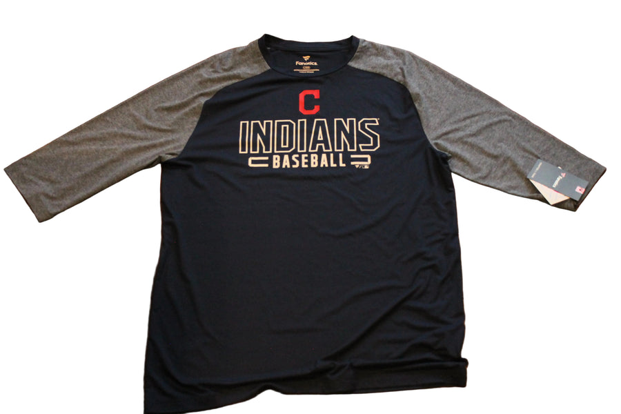 MLB Cleveland Indians Fanatics Men's 3/4 Crew Tee