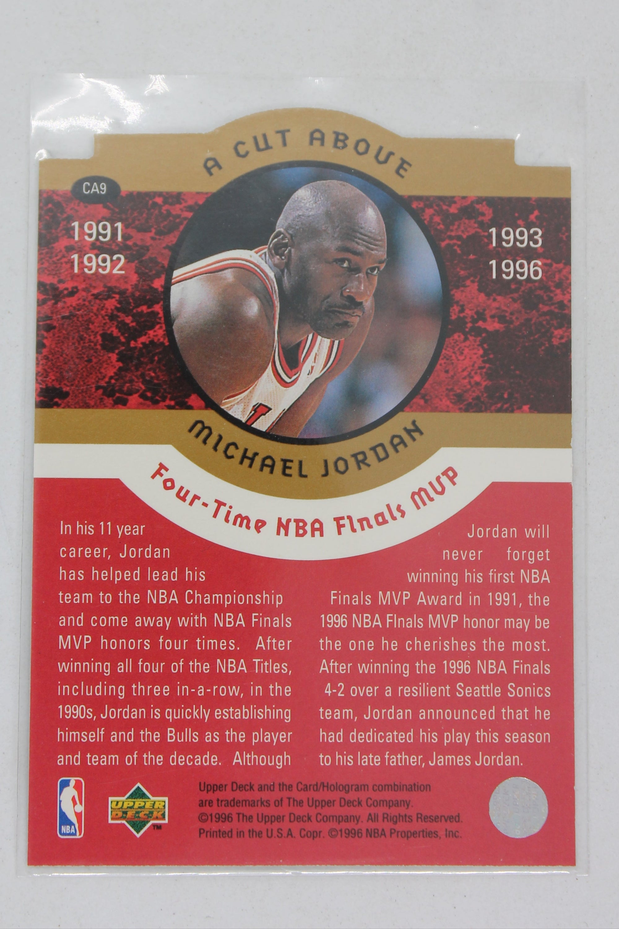 Michael Jordan 1996-97 Upper Deck Collector's Choice - A Cut Above: The Jordan Years #CA9.1