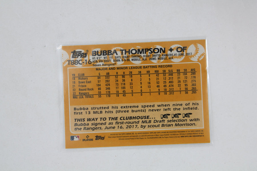 Bubba Thompson 2023 Topps Series 1 - 1988 Topps Chrome Silver Pack #T88C-16 Rookie Year