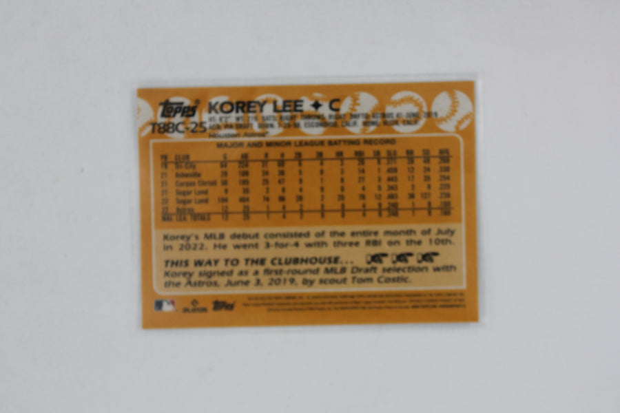 Korey Lee 2023 Topps Series 1 - 1988 Topps Chrome Silver Pack #T88C-25 Rookie Year