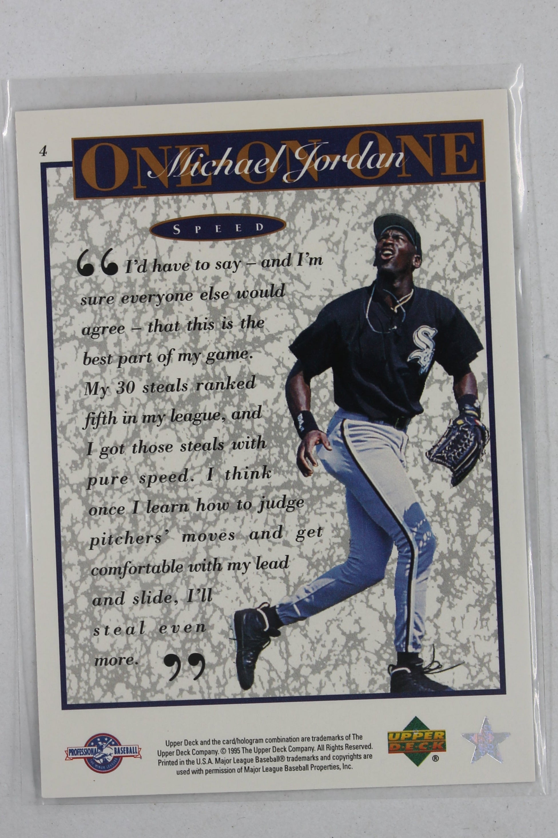 Michael Jordan 1995 Upper Deck Minor League Top Prospect #4