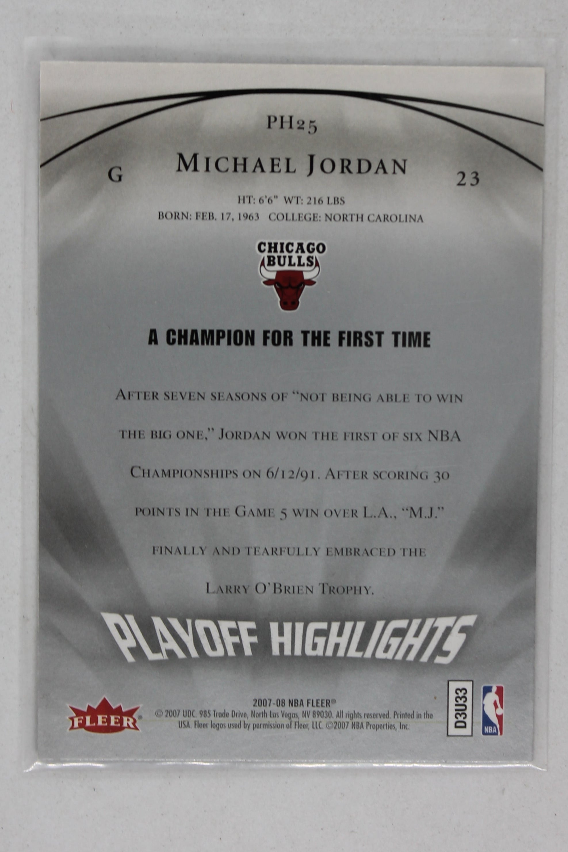 Michael Jordan 2007-08 Fleer Michael Jordan - Box Set Playoff Highlights #PH25
