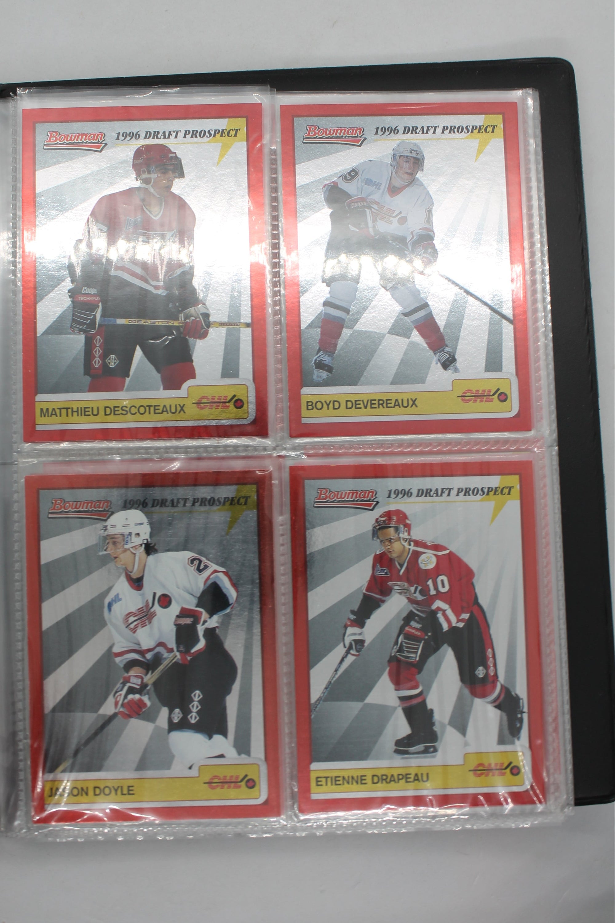 1995-96 Bowman Draft Prospects Hockey Set with Blenheim's Chris Allen - Set of 40 Cards