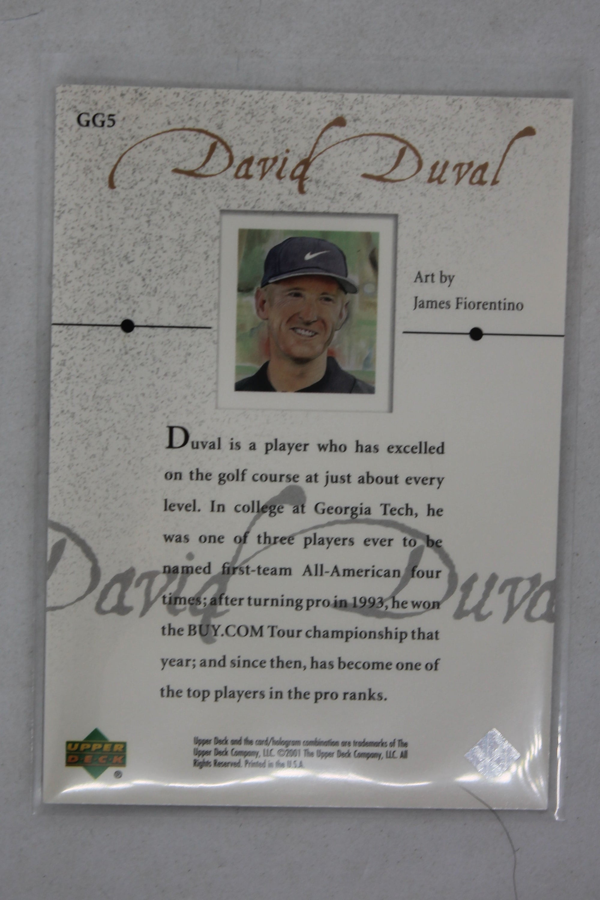 David Duval 2001 Upper Deck - Golf Gallery #GG5 (Rookie Year)
