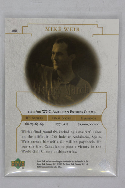 Mike Weir 2001 Upper Deck Victory March Rookie Card