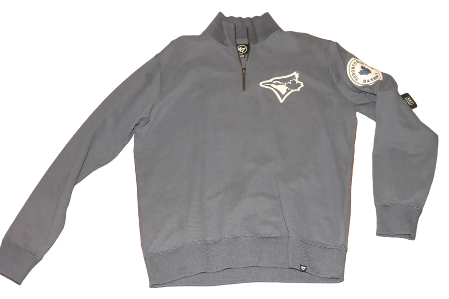 MLB Toronto Blue Jays Men's 1/4 Zip Sweatshirt - '47 Brand - Grey - XLarge