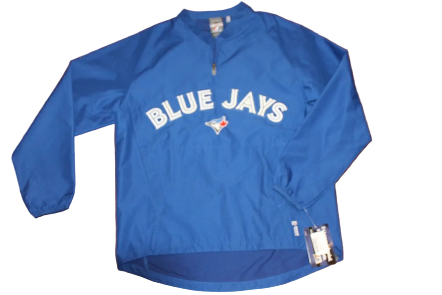 MLB Toronto Blue Jays Men's Coolbase Training Jacket - Majestic Authentic - Grey Inserts - Small