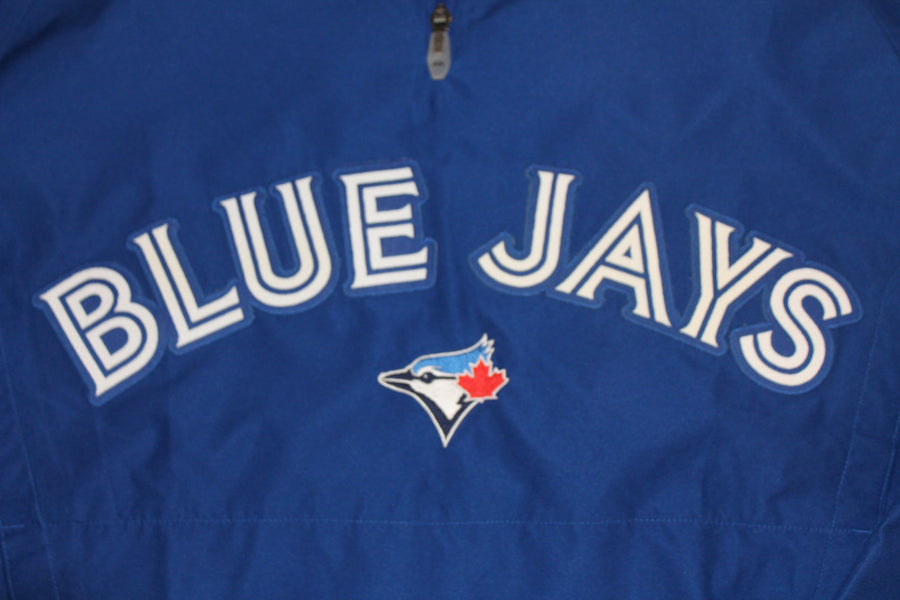 MLB Toronto Blue Jays Men's Coolbase Training Jacket - Majestic Authentic - Grey Inserts - Small
