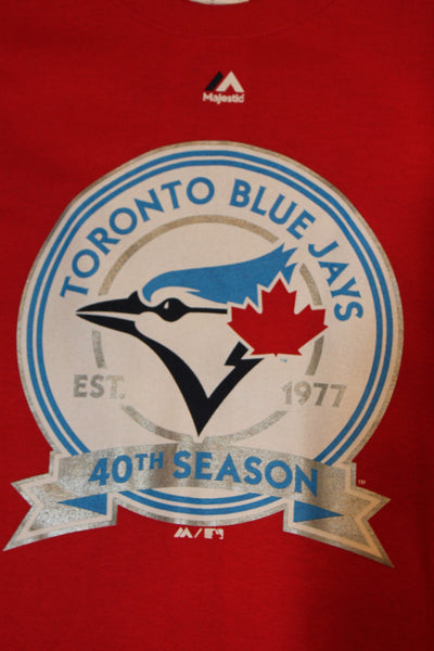 MLB - Men's Majestic Toronto Blue Jays 40th Season T-Shirt - Red