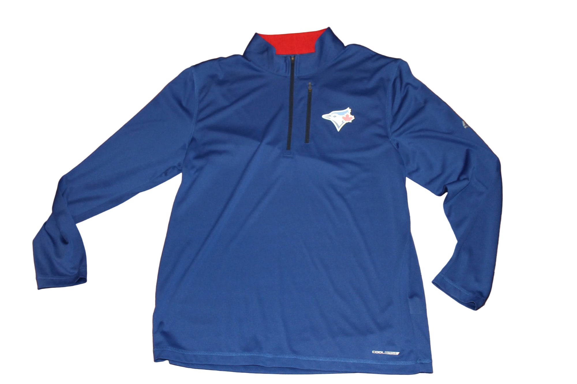 MLB Toronto Blue Jays Men's Long Sleeve 1/4 Zip - Majestic - CoolBase - Front Zip Pocket