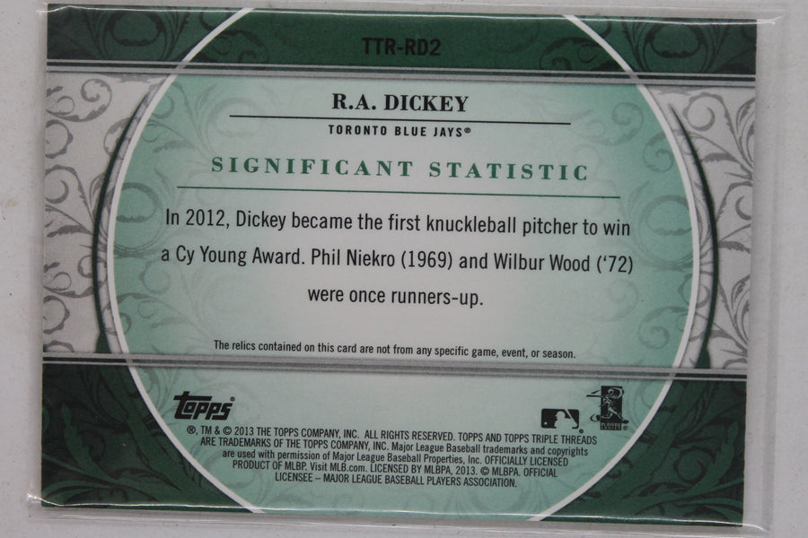 R.A. Dickey 2013 Topps Triple Threads - Bat Card #13/18