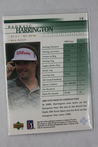 Padraig Harrington 2001 Upper Deck Rookie Card