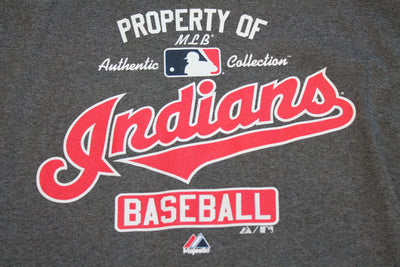 MLB Cleveland Indians Majestic Men's Long Sleeve "Property Of" Tee - Large