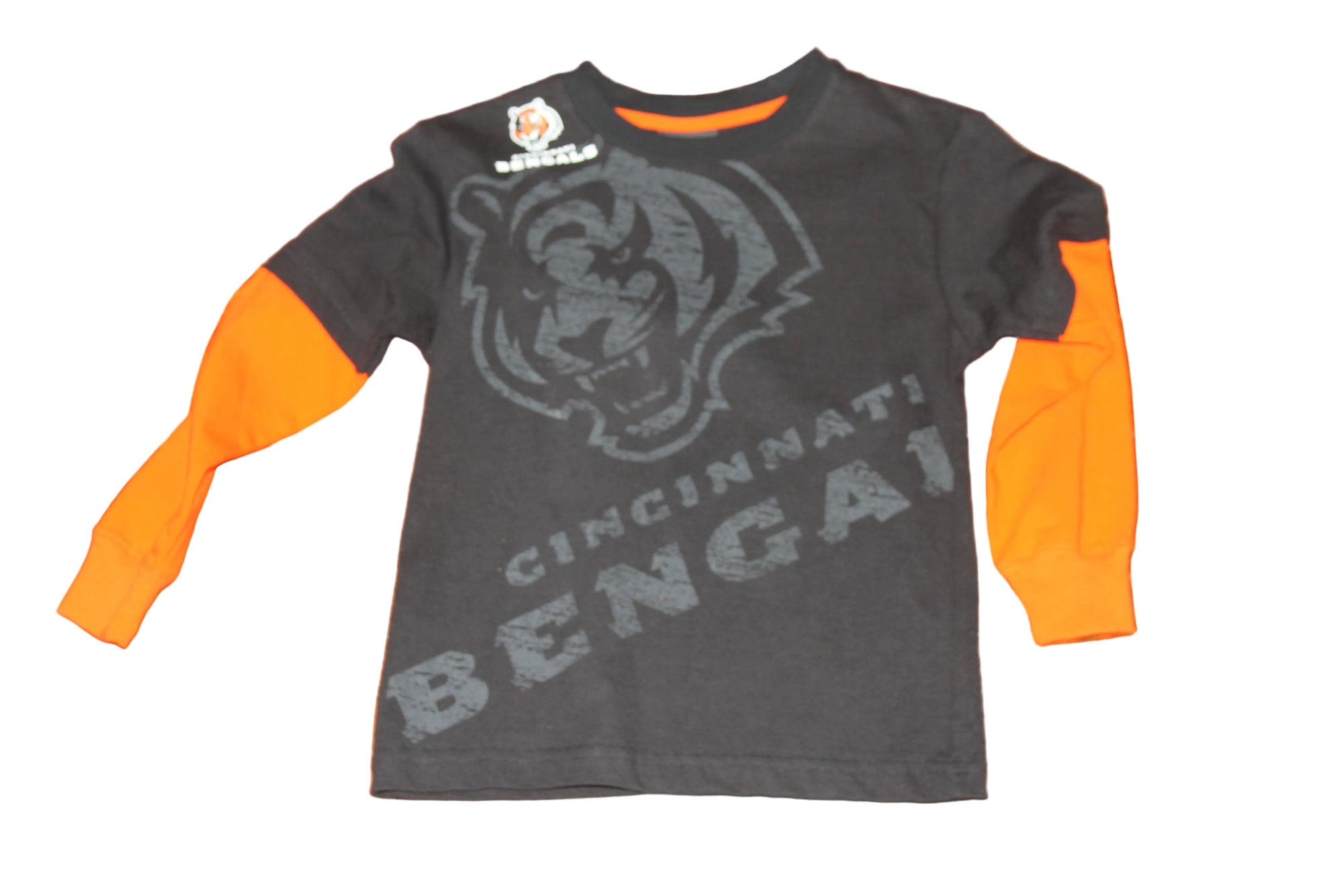 NFL Cincinnati Bengals Kids Double Logo Long Sleeve Tee