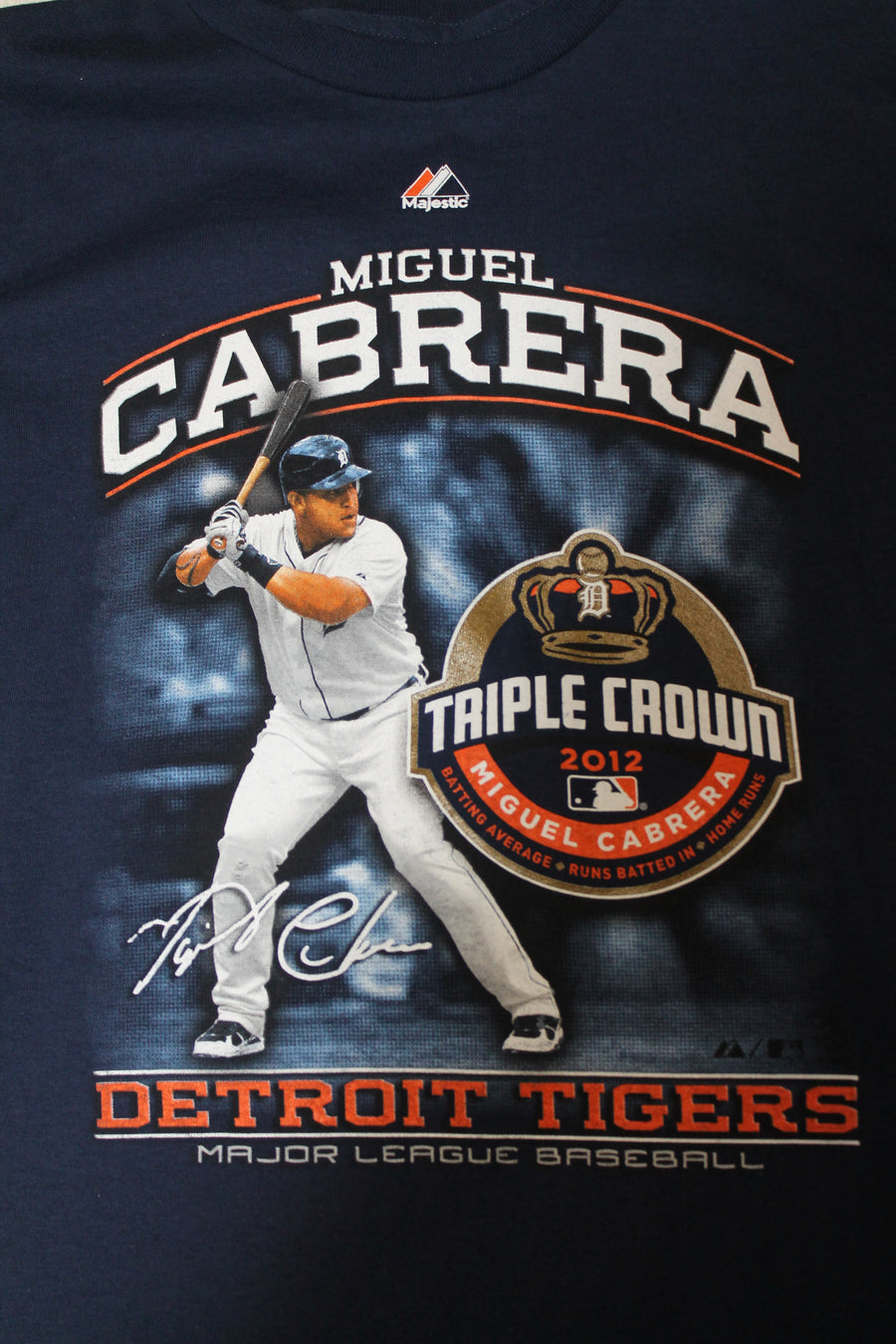 MLB - Men's Majestic Detroit Tigers Cabrera Triple Crown T-Shirt - Small