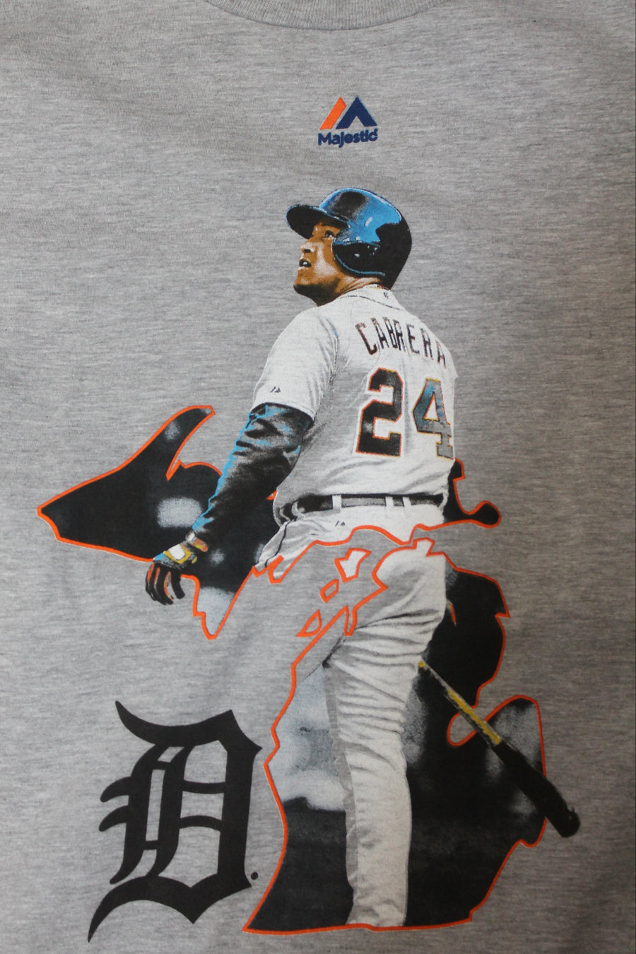 MLB - Men's Majestic Detroit Tigers Cabrera Michigan Map T-Shirt - Small
