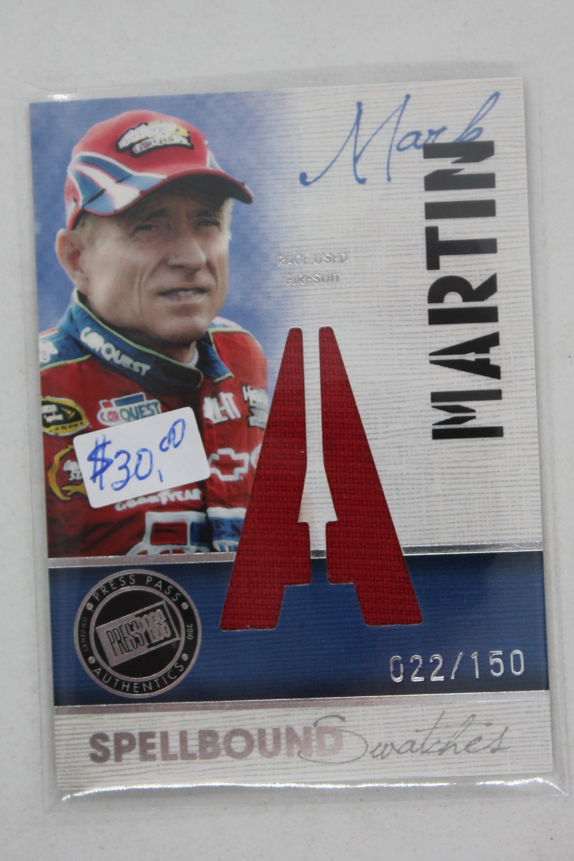 Mark Martin 2010 Press Pass Eclipse - Spellbound Swatches #SS-MM2 #022/150