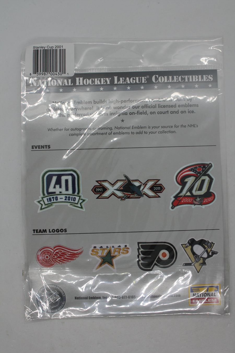 NHL 2001 NHL Stanley Cup Final Authentic Collectible Emblem