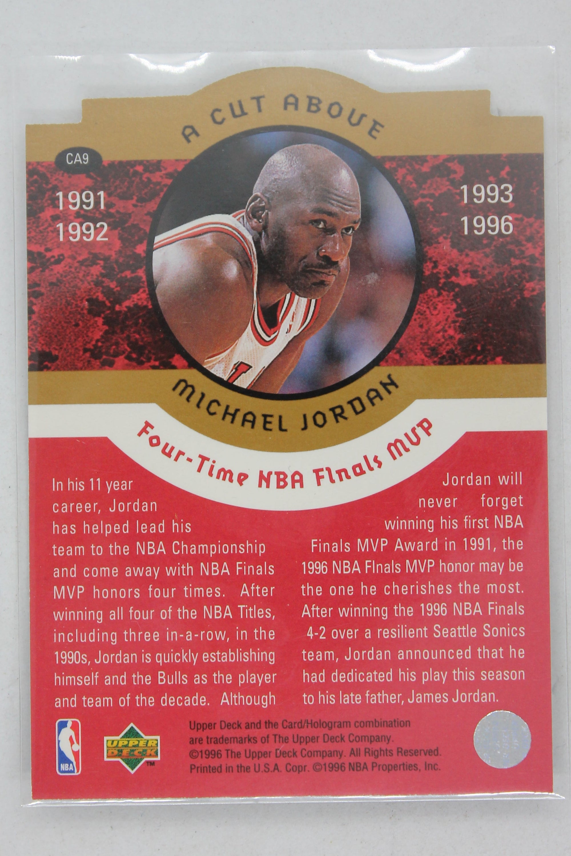 Michael Jordan 1996-97 Upper Deck Collector's Choice - A Cut Above: The Jordan Years #CA9.1
