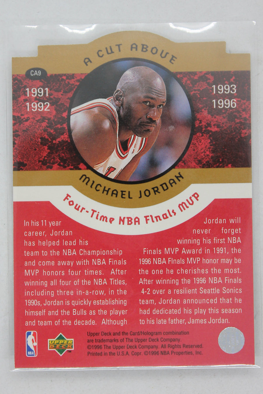 Michael Jordan 1996-97 Upper Deck Collector's Choice - A Cut Above: The Jordan Years #CA9.1