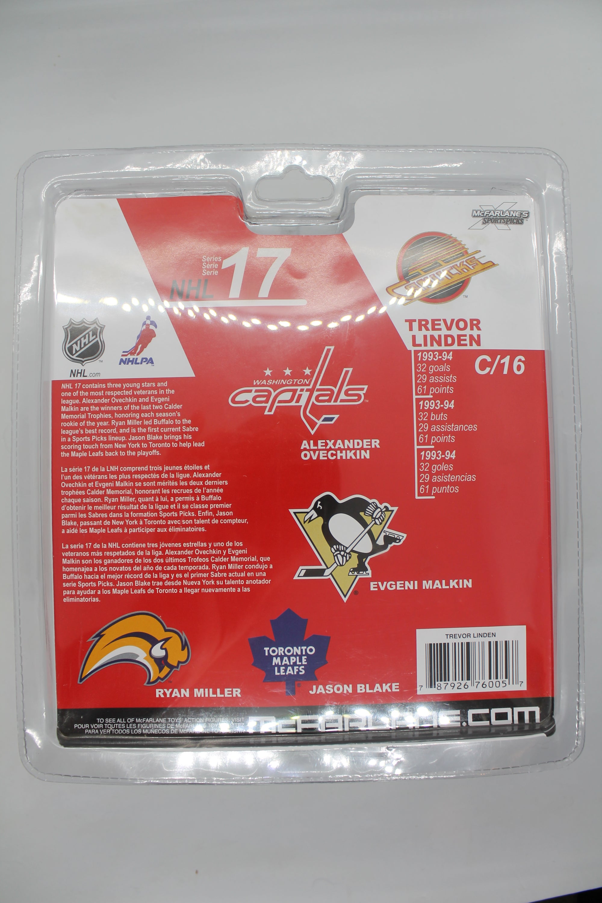 Trevor Linden Mcfarlane SportsPicks NHL Series 17 Figure - Vancouver Canucks