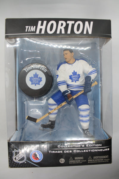 Tim Horton Collector's MCFARLANE - TORONTO MAPLE LEAFS - White JERSEY - with Puck