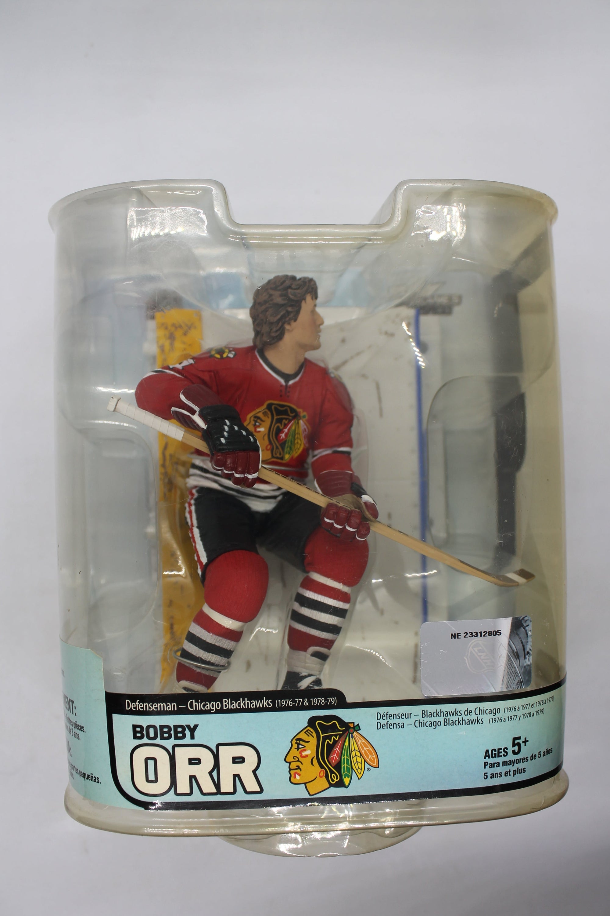 Bobby Orr Mcfarlane - NHL Legends 5 - Chicago Blackhawks - Yellowing Clamshell