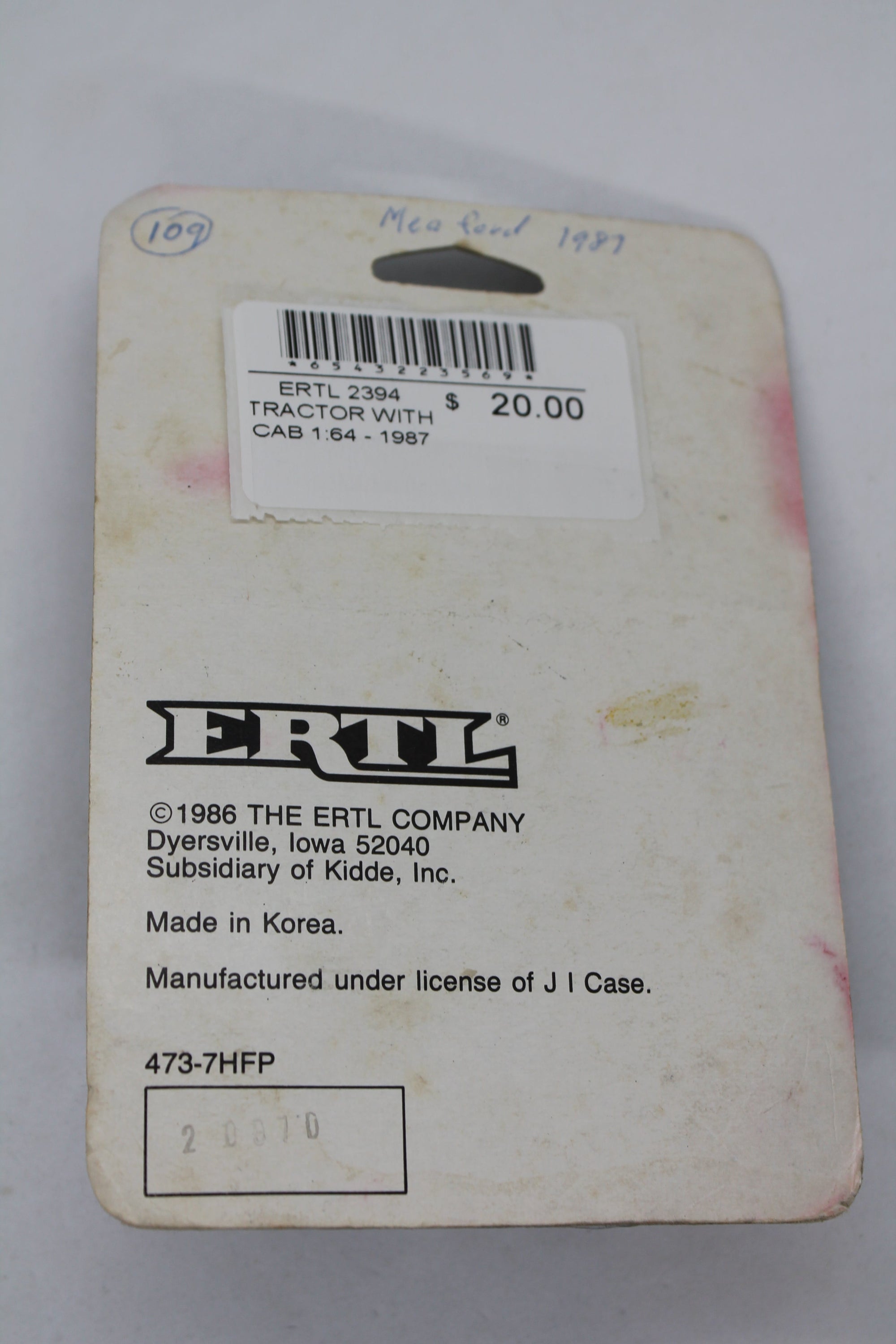 1/64 ERTL CASE IH 2394 1987 PLOWING MATCH SPECIAL EDITION #473FP