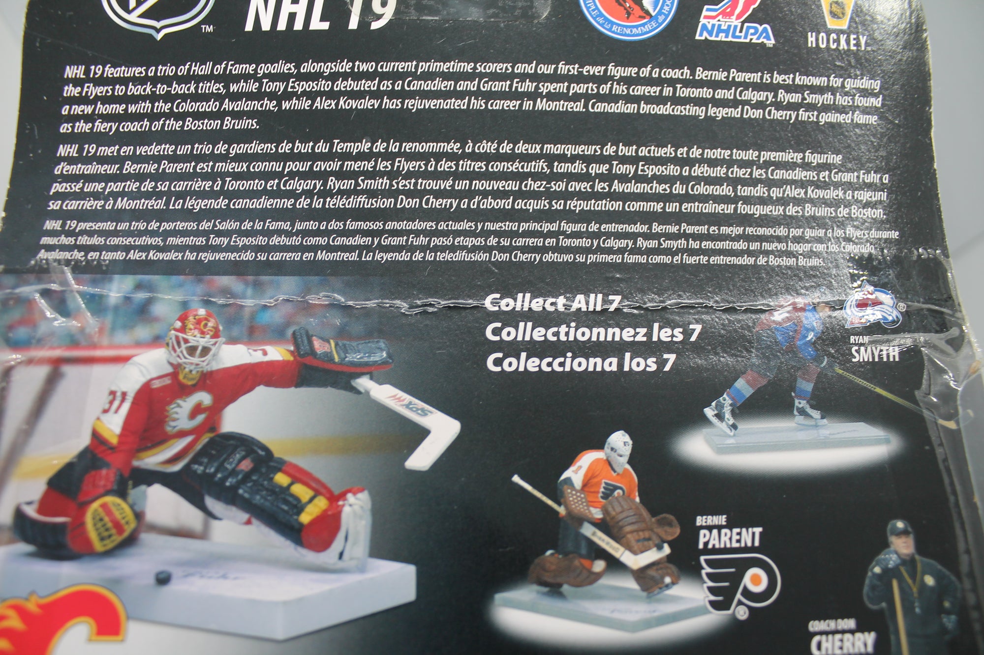 McFarlane Grant Fuhr NHL 19 6" Action Figure - Calgary Flames - creased cardboard