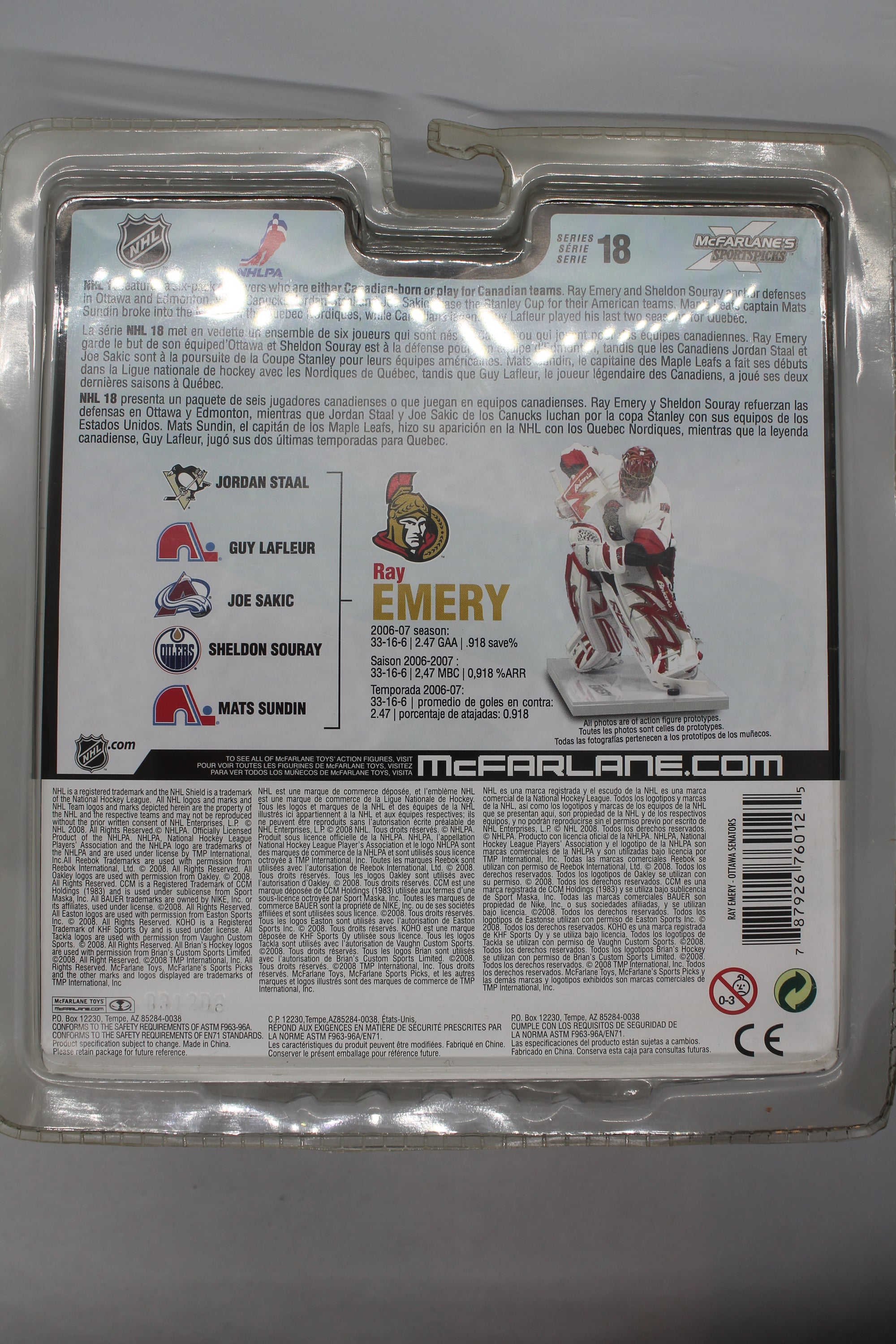 Ray Emery McFarlane Series 18 - Ottawa Senators
